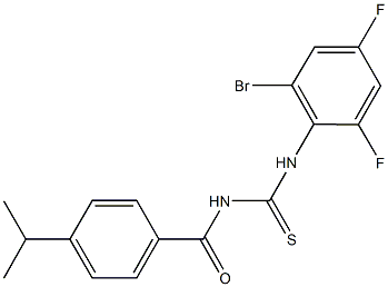 N-(2-bromo-4,6-difluorophenyl)-N'-(4-isopropylbenzoyl)thiourea 结构式