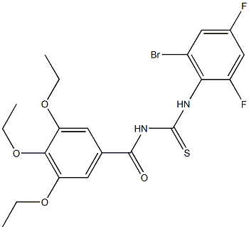 N-(2-bromo-4,6-difluorophenyl)-N'-(3,4,5-triethoxybenzoyl)thiourea 结构式