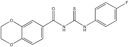 N-(2,3-dihydro-1,4-benzodioxin-6-ylcarbonyl)-N'-(4-fluorophenyl)thiourea 结构式