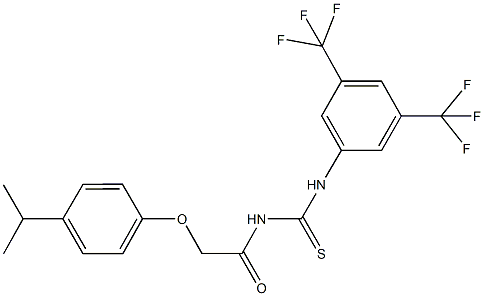 N-[3,5-bis(trifluoromethyl)phenyl]-N'-[(4-isopropylphenoxy)acetyl]thiourea 结构式