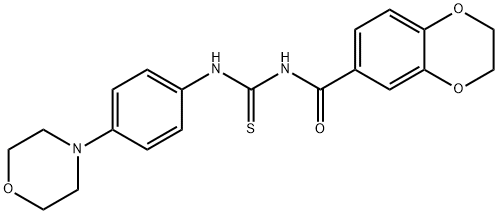 N-(2,3-dihydro-1,4-benzodioxin-6-ylcarbonyl)-N'-[4-(4-morpholinyl)phenyl]thiourea 结构式