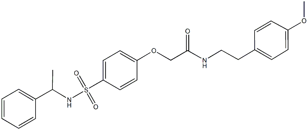 N-[2-(4-methoxyphenyl)ethyl]-2-(4-{[(1-phenylethyl)amino]sulfonyl}phenoxy)acetamide 结构式