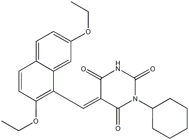 1-cyclohexyl-5-[(2,7-diethoxy-1-naphthyl)methylene]-2,4,6(1H,3H,5H)-pyrimidinetrione 结构式