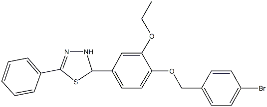 2-{4-[(4-bromobenzyl)oxy]-3-ethoxyphenyl}-5-phenyl-2,3-dihydro-1,3,4-thiadiazole 结构式