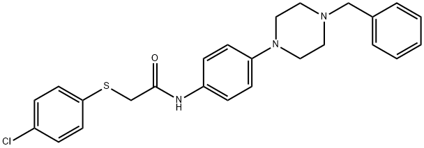 N-[4-(4-benzyl-1-piperazinyl)phenyl]-2-[(4-chlorophenyl)sulfanyl]acetamide 结构式