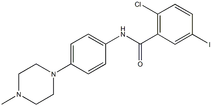 2-chloro-5-iodo-N-[4-(4-methyl-1-piperazinyl)phenyl]benzamide 结构式