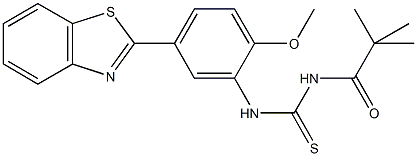 N-[5-(1,3-benzothiazol-2-yl)-2-methoxyphenyl]-N'-(2,2-dimethylpropanoyl)thiourea 结构式