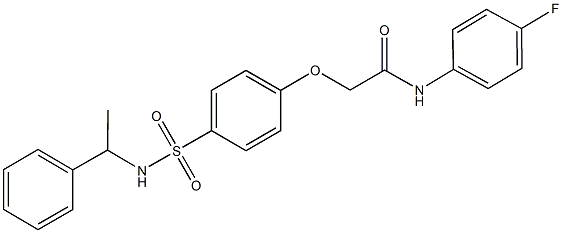 N-(4-fluorophenyl)-2-(4-{[(1-phenylethyl)amino]sulfonyl}phenoxy)acetamide 结构式