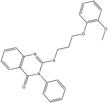 2-{[3-(2-methoxyphenoxy)propyl]sulfanyl}-3-phenyl-4(3H)-quinazolinone 结构式