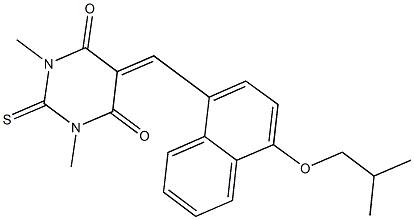 5-[(4-isobutoxy-1-naphthyl)methylene]-1,3-dimethyl-2-thioxodihydro-4,6(1H,5H)-pyrimidinedione 结构式