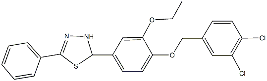 2-{4-[(3,4-dichlorobenzyl)oxy]-3-ethoxyphenyl}-5-phenyl-2,3-dihydro-1,3,4-thiadiazole 结构式