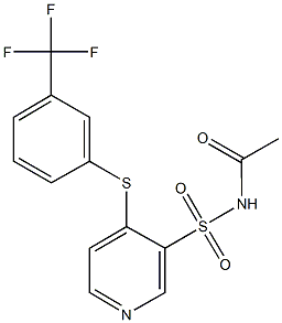 N-acetyl-4-{[3-(trifluoromethyl)phenyl]sulfanyl}-3-pyridinesulfonamide 结构式