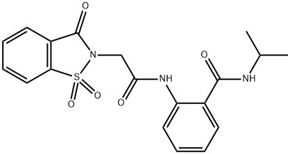 2-{[(1,1-dioxido-3-oxo-1,2-benzisothiazol-2(3H)-yl)acetyl]amino}-N-isopropylbenzamide 结构式