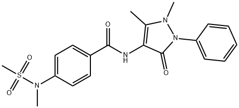 N-(1,5-dimethyl-3-oxo-2-phenyl-2,3-dihydro-1H-pyrazol-4-yl)-4-[methyl(methylsulfonyl)amino]benzamide 结构式