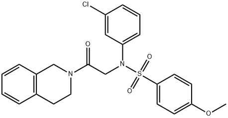 N-(3-chlorophenyl)-N-[2-(3,4-dihydro-2(1H)-isoquinolinyl)-2-oxoethyl]-4-methoxybenzenesulfonamide 结构式