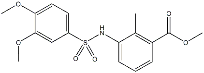 methyl 3-{[(3,4-dimethoxyphenyl)sulfonyl]amino}-2-methylbenzoate 结构式