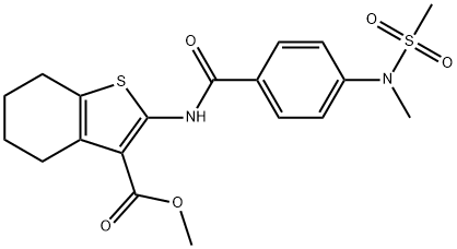 methyl 2-({4-[methyl(methylsulfonyl)amino]benzoyl}amino)-4,5,6,7-tetrahydro-1-benzothiophene-3-carboxylate 结构式