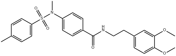 N-[2-(3,4-dimethoxyphenyl)ethyl]-4-{methyl[(4-methylphenyl)sulfonyl]amino}benzamide 结构式