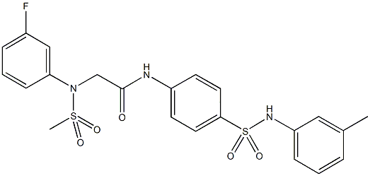 2-[3-fluoro(methylsulfonyl)anilino]-N-[4-(3-toluidinosulfonyl)phenyl]acetamide 结构式