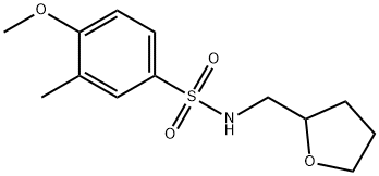 4-methoxy-3-methyl-N-(tetrahydro-2-furanylmethyl)benzenesulfonamide 结构式