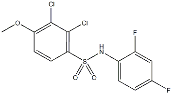 2,3-dichloro-N-(2,4-difluorophenyl)-4-methoxybenzenesulfonamide 结构式