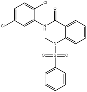 N-(2,5-dichlorophenyl)-2-[methyl(phenylsulfonyl)amino]benzamide 结构式