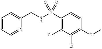 2,3-dichloro-4-methoxy-N-(2-pyridinylmethyl)benzenesulfonamide 结构式