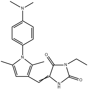 5-({1-[4-(dimethylamino)phenyl]-2,5-dimethyl-1H-pyrrol-3-yl}methylene)-3-ethyl-2,4-imidazolidinedione 结构式