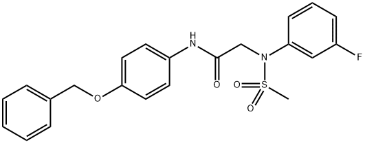 N-[4-(benzyloxy)phenyl]-2-[3-fluoro(methylsulfonyl)anilino]acetamide 结构式