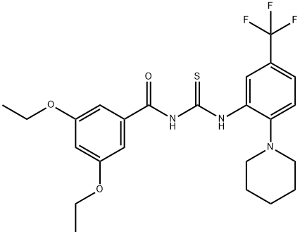 N-(3,5-diethoxybenzoyl)-N'-[2-(1-piperidinyl)-5-(trifluoromethyl)phenyl]thiourea 结构式