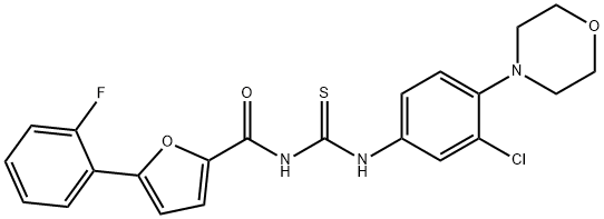 N-[3-chloro-4-(4-morpholinyl)phenyl]-N'-[5-(2-fluorophenyl)-2-furoyl]thiourea 结构式