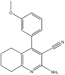 2-amino-4-(3-methoxyphenyl)-5,6,7,8-tetrahydro-3-quinolinecarbonitrile 结构式