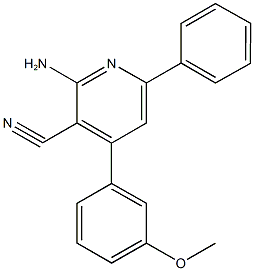 2-amino-4-(3-methoxyphenyl)-6-phenylnicotinonitrile 结构式