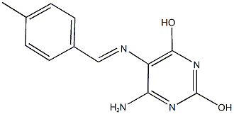 6-amino-5-[(4-methylbenzylidene)amino]-2,4-pyrimidinediol 结构式