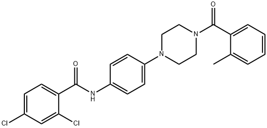 2,4-dichloro-N-{4-[4-(2-methylbenzoyl)-1-piperazinyl]phenyl}benzamide 结构式