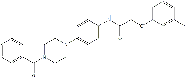 N-{4-[4-(2-methylbenzoyl)-1-piperazinyl]phenyl}-2-(3-methylphenoxy)acetamide 结构式