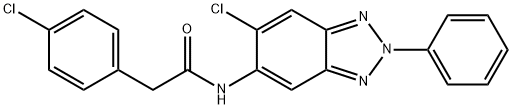 2-(4-chlorophenyl)-N-(6-chloro-2-phenyl-2H-1,2,3-benzotriazol-5-yl)acetamide 结构式