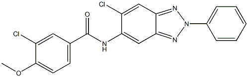 3-chloro-N-(6-chloro-2-phenyl-2H-1,2,3-benzotriazol-5-yl)-4-methoxybenzamide 结构式