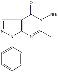 5-amino-6-methyl-1-phenyl-1,5-dihydro-4H-pyrazolo[3,4-d]pyrimidin-4-one 结构式