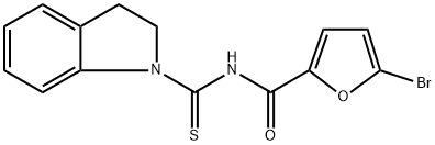 5-bromo-N-(2,3-dihydro-1H-indol-1-ylcarbothioyl)-2-furamide 结构式