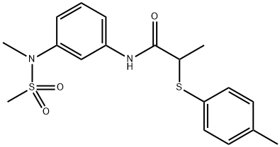 N-{3-[methyl(methylsulfonyl)amino]phenyl}-2-[(4-methylphenyl)sulfanyl]propanamide 结构式