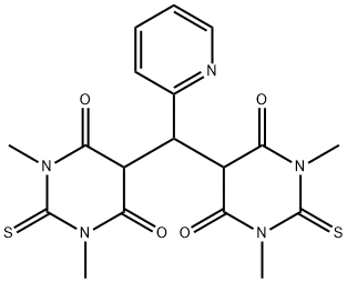 6-hydroxy-5-[(6-hydroxy-1,3-dimethyl-4-oxo-2-thioxo-1,2,3,4-tetrahydro-5-pyrimidinyl)(2-pyridinyl)methyl]-1,3-dimethyl-2-thioxo-2,3-dihydro-4(1H)-pyrimidinone 结构式