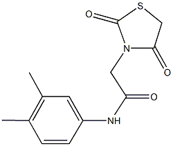 N-(3,4-dimethylphenyl)-2-(2,4-dioxo-1,3-thiazolidin-3-yl)acetamide 结构式