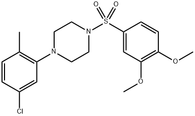 1-(5-chloro-2-methylphenyl)-4-[(3,4-dimethoxyphenyl)sulfonyl]piperazine 结构式