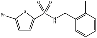 5-bromo-N-(2-methylbenzyl)-2-thiophenesulfonamide 结构式