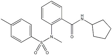 N-cyclopentyl-2-{methyl[(4-methylphenyl)sulfonyl]amino}benzamide 结构式