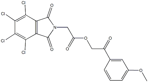 2-(3-methoxyphenyl)-2-oxoethyl (4,5,6,7-tetrachloro-1,3-dioxo-1,3-dihydro-2H-isoindol-2-yl)acetate 结构式