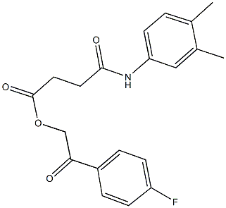 2-(4-fluorophenyl)-2-oxoethyl 4-(3,4-dimethylanilino)-4-oxobutanoate 结构式