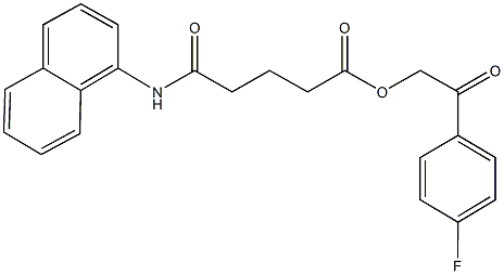 2-(4-fluorophenyl)-2-oxoethyl 5-(1-naphthylamino)-5-oxopentanoate 结构式