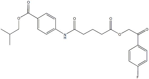 isobutyl 4-({5-[2-(4-fluorophenyl)-2-oxoethoxy]-5-oxopentanoyl}amino)benzoate 结构式